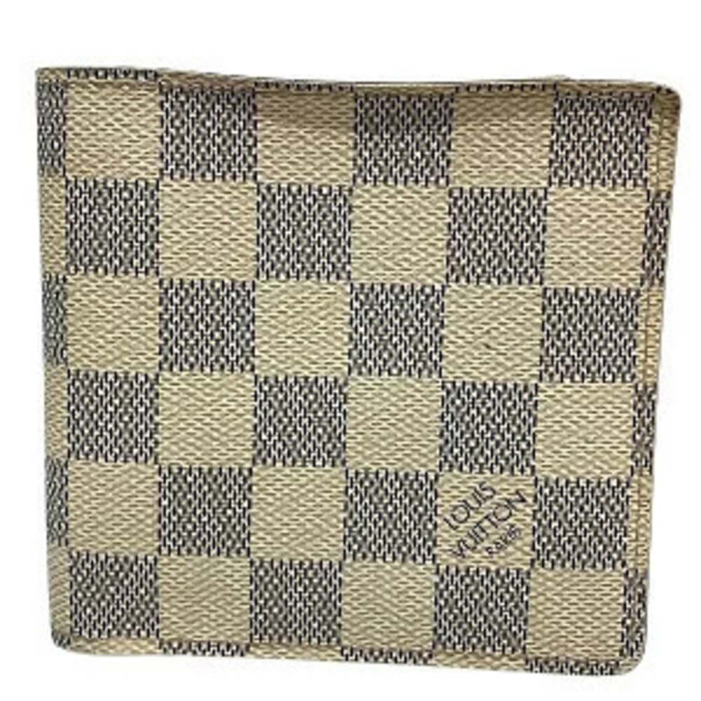 Louis Vuitton Damier Azur White Portefeuille Marco Wallet Bi fold